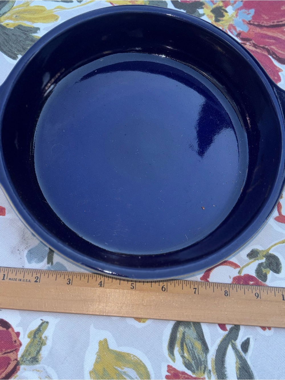 Blue Ceramic Baking Dish - Deep Blue Kitchen Pan Denby England vintage